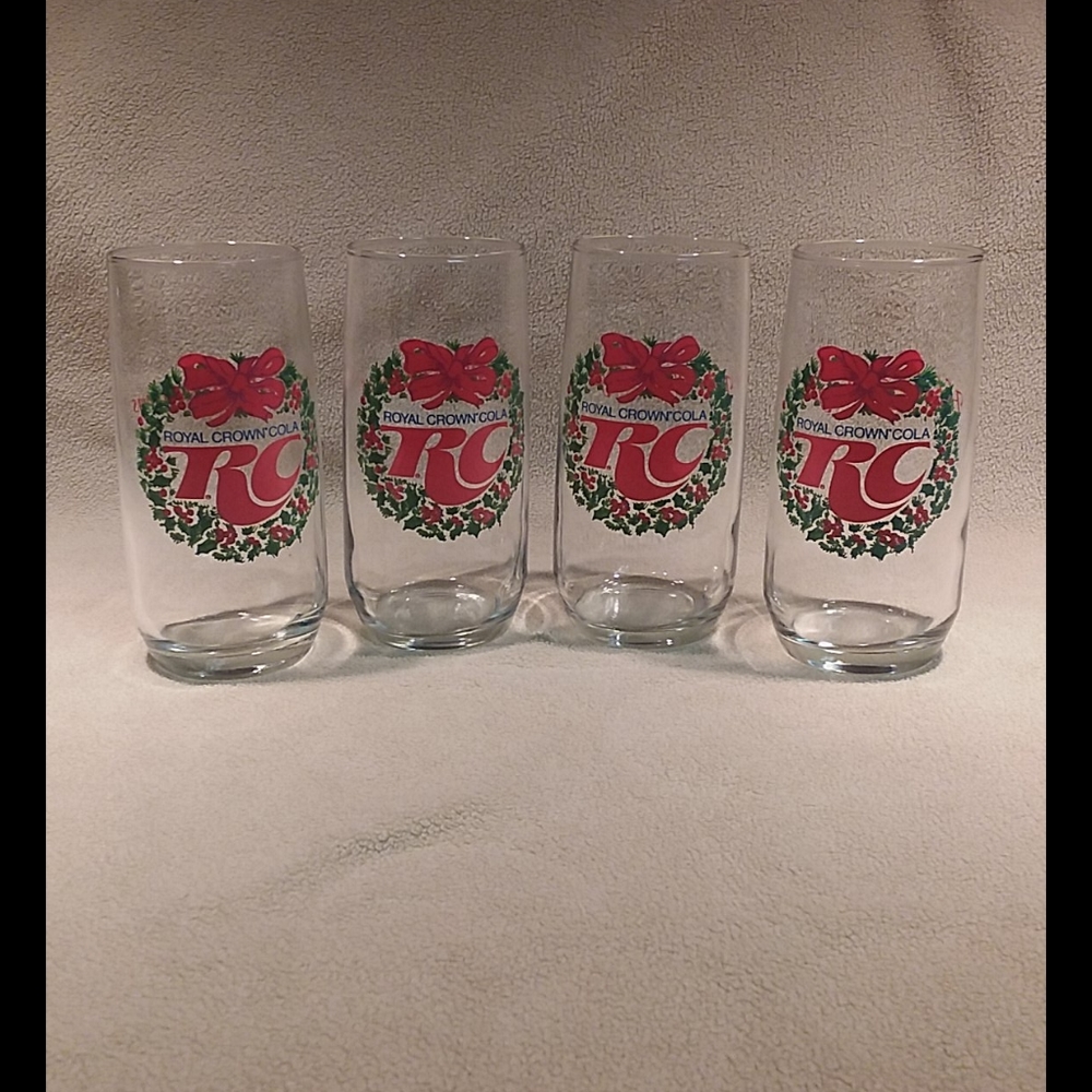 RARE, Vintage, Set Of 4, Royal Crown Cola Glasses